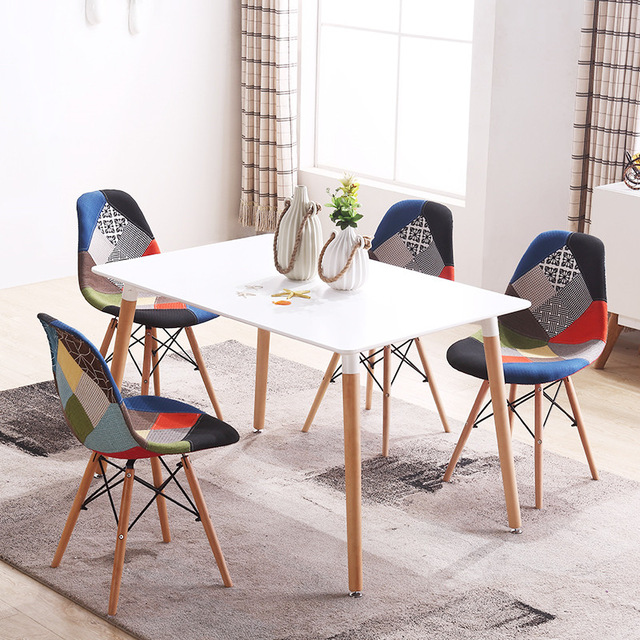 Bộ bàn ăn 80 x 120cm – 4 ghế bọc vải : KG – E80x120 + 4