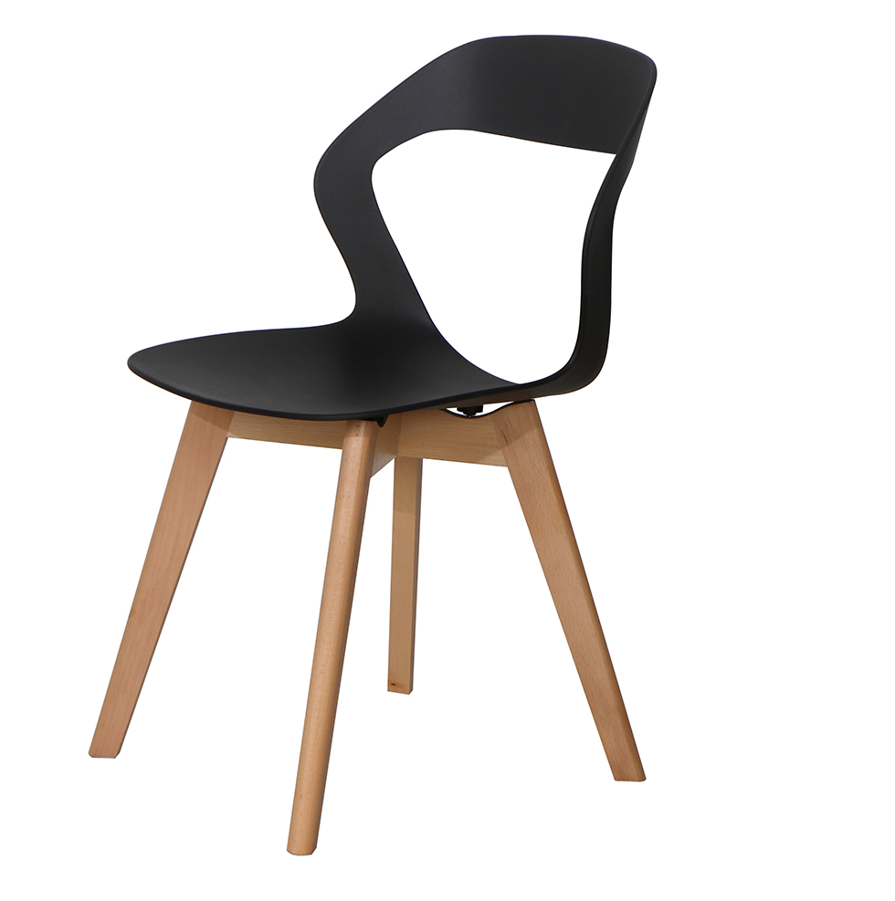 Ghế ăn, ghế cafe nhựa chân gỗ cách điệu – Mã: G512