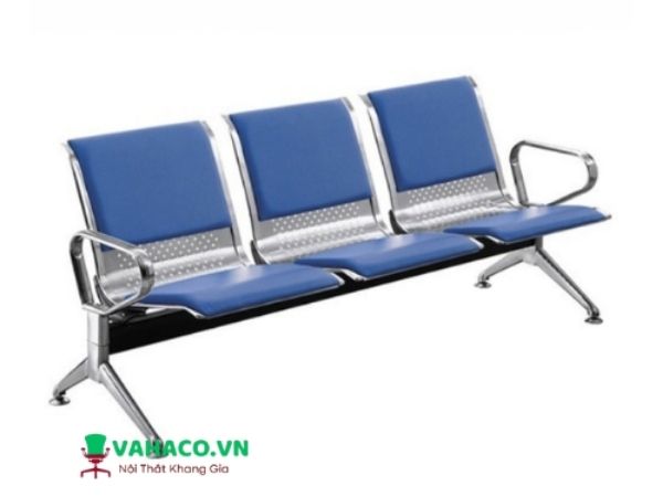 Ghế phòng chờ inox 3 chỗ bọc nệm KG - A03N