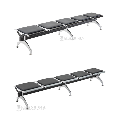 Ghế băng ngồi chờ không lưng 5 chỗ lót nệm: KG-05NN