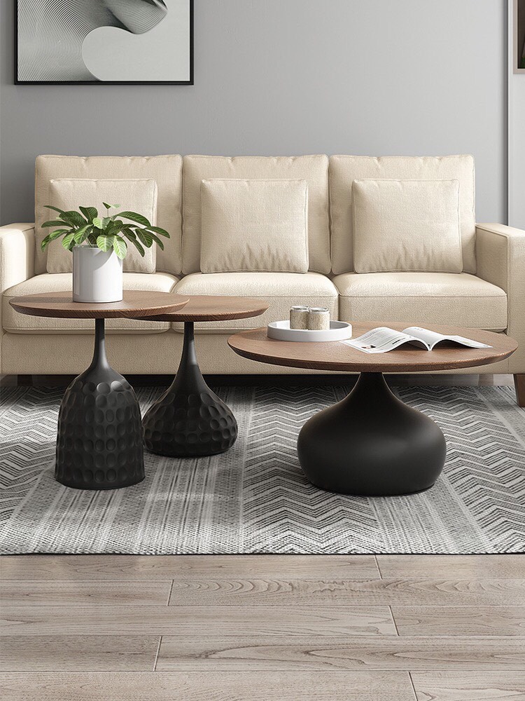 Bàn sofa – bàn trà đẹp mặt gỗ veneer chân thép : KG – S721