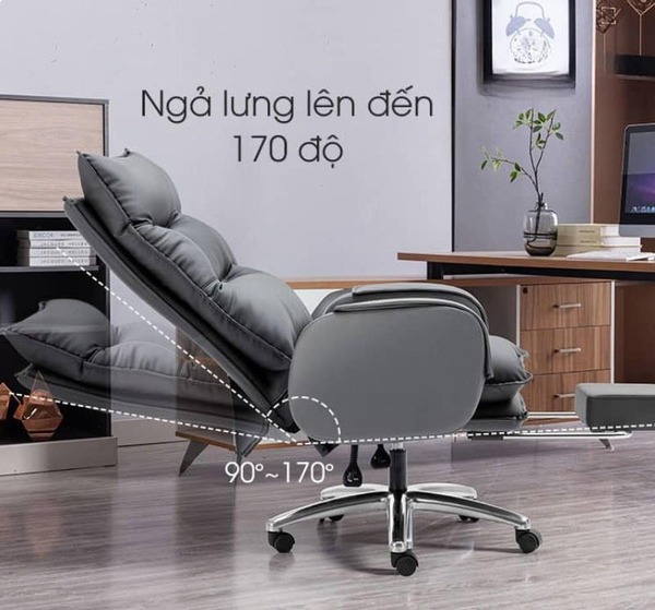 Ghế công thái học với độ ngả lưng linh hoạt theo từng người dùng
