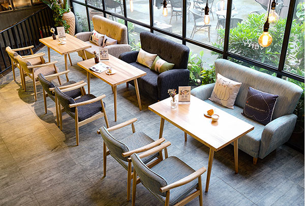 Ghế gỗ cafe phong cách sofa tinh tế