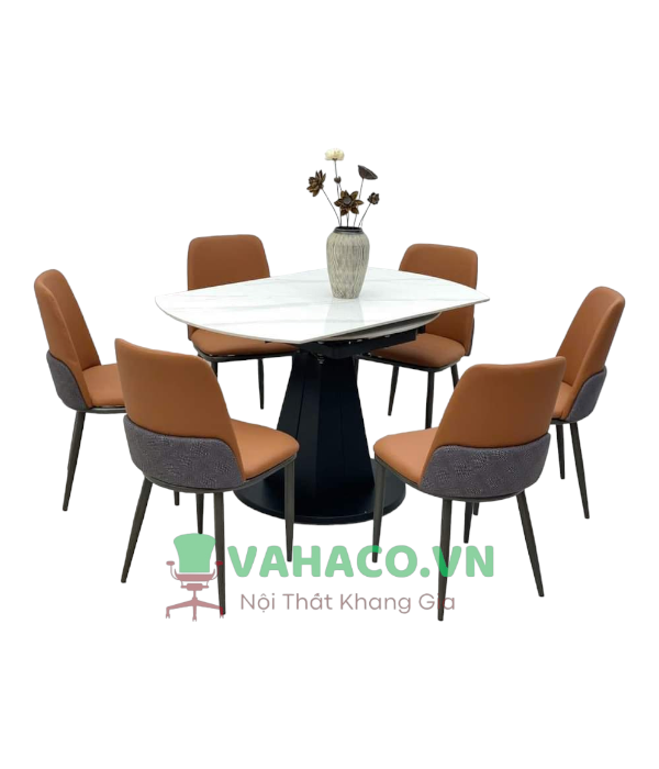 Bộ bàn ăn tròn thông mình 6 ghế: KG – T300-6