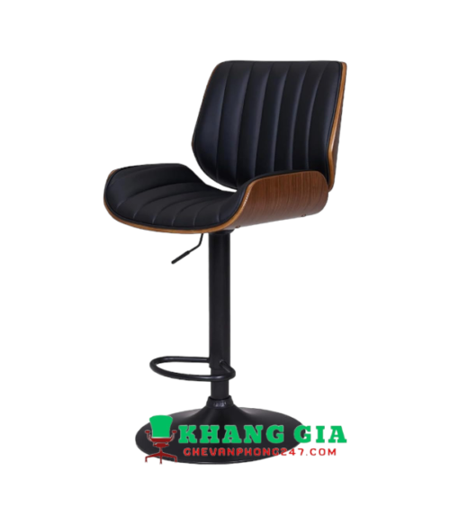 Ghế bar chân sắt ngồi gỗ bọc nệm cao cấp: KG – B336
