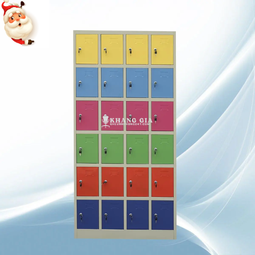 Tủ locker 24 ngăn sơn tĩnh điện nhiều màu: KG – S240