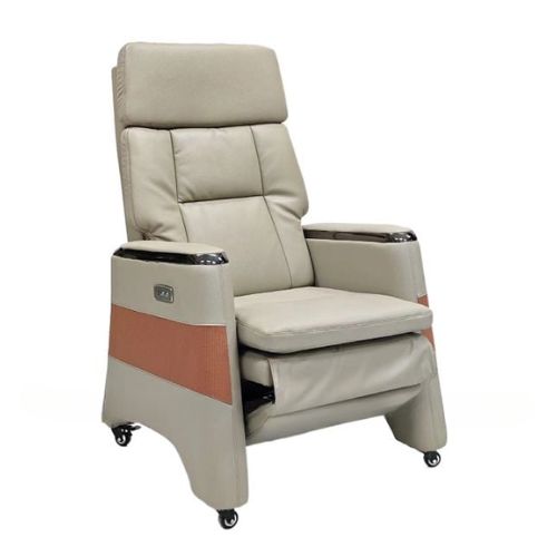 Ghế giám đốc nhập khẩu da cao cấp chân cố định ngã lưng có gác chân điều chỉnh điện: KG-D026