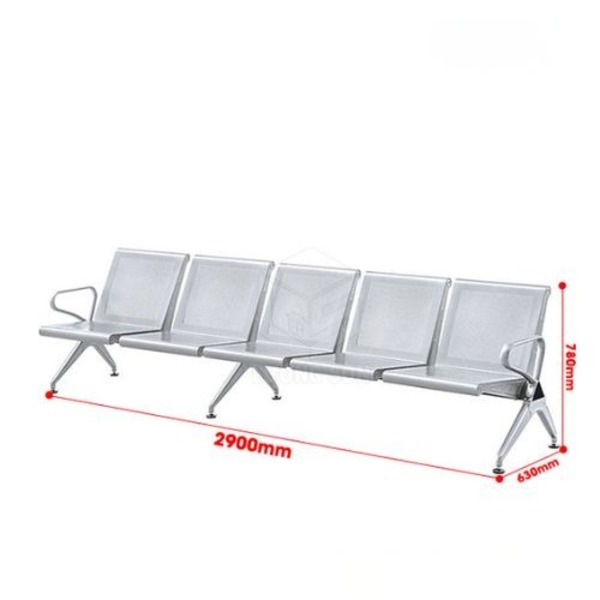 Thông số kỹ thuật về kích thước ghế băng chờ inox 5 chỗ KG - B50