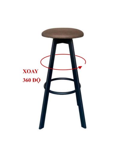 Ghế bar nệm da xoay tròn chân sắt cố định: KG – Q273