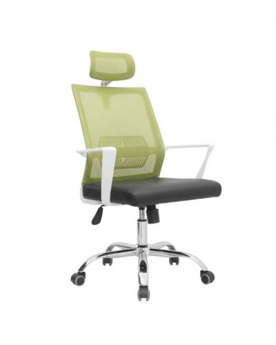 Ghế Văn Phòng Giá Rẻ Có Tựa Đầu Khung Nhựa Trắng: KG – A042-2