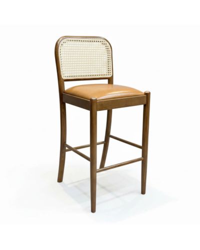 Ghế bar gỗ Ash Sienna bọc da: KG – B500