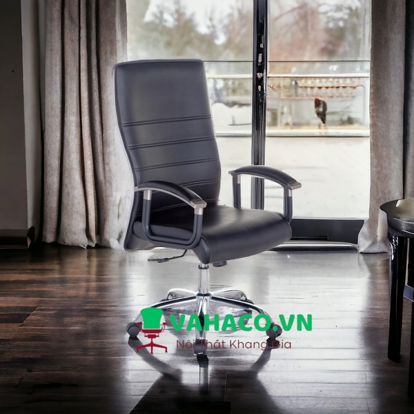 Mẫu ghế ngồi làm việc chân xoay nệm da: KG - A1120