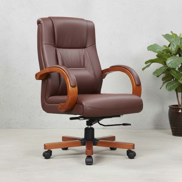 Ghế Giám Đốc Cao Cấp Bọc Da Màu Nâu: KG - 9980-1 