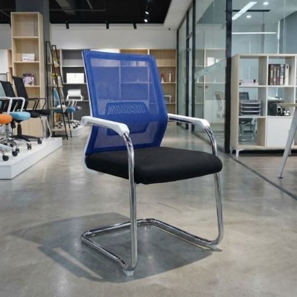  Ghế Phòng Họp Khung Nhựa Trắng Chân Quỳ Inox: KG - C042-1