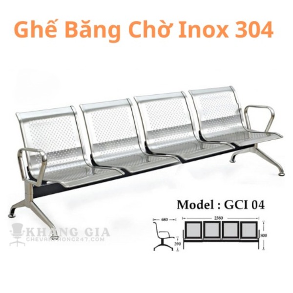 Ghế phòng chờ inox cho bệnh viện hoặc phòng khám
