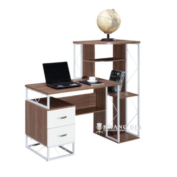 Bàn làm việc liền kệ sách hiện đại nhập khẩu mã KG – SA02