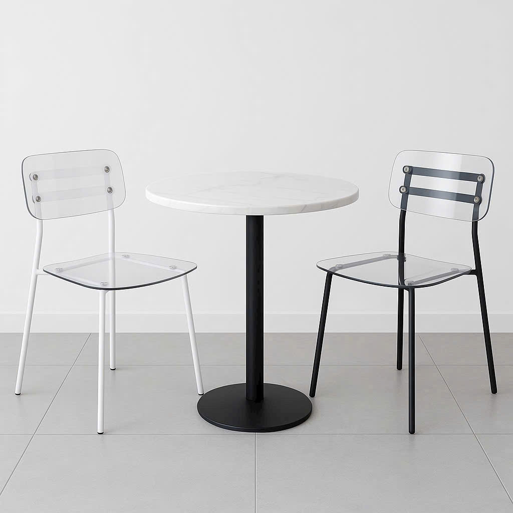 Combo bộ bàn ghế tiếp khách hiện đại ghế nhựa trong suốt
