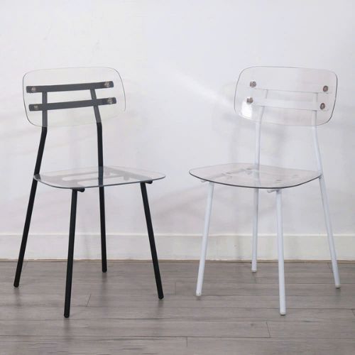 Ghế cafe - ghế ăn hiện đại mặt và tựa nhựa PVC trong suốt