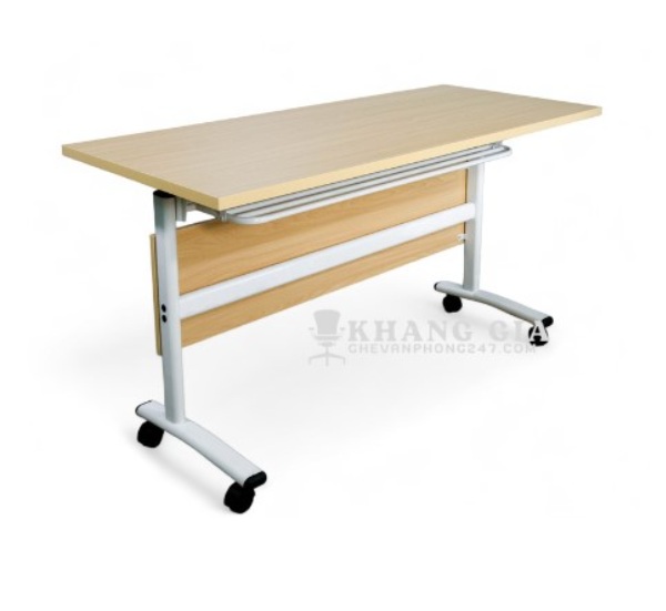 Bàn đào tạo gấp gọn 1m4 tích hợp bánh xe di chuyển tiện lợi