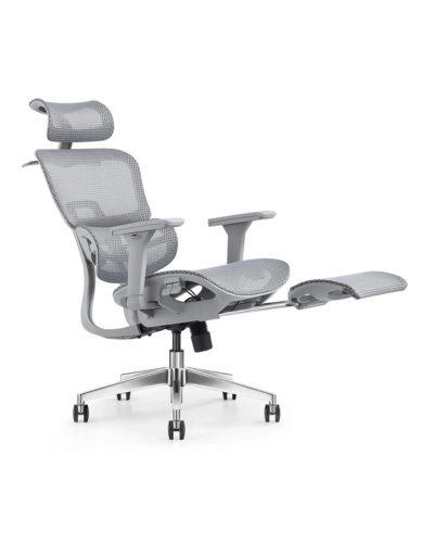 Ghế công thái học full màu xám có ngả lưng gác chân: KG – 7142-2