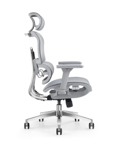 Ghế công thái học cao cấp Grey khung hợp kim: KG – 7141