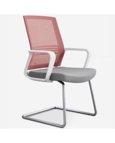 Ghế phòng họp chân quỳ, khung nhựa trắng lưng lưới: KG – 216C-1