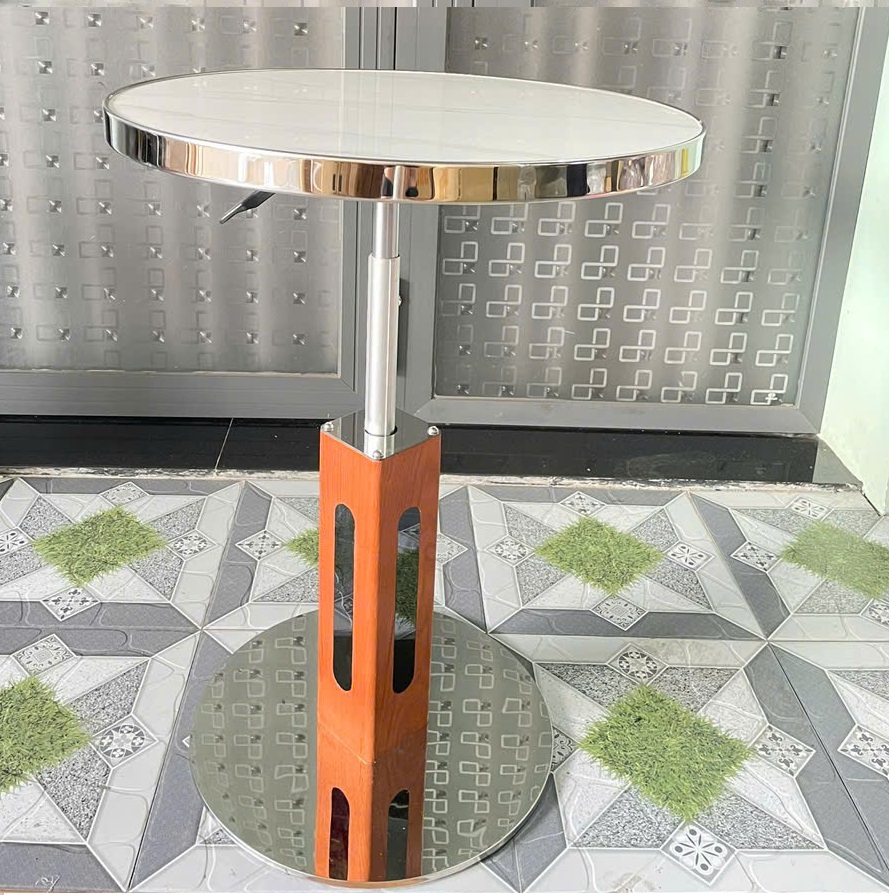 Bàn tròn chân inox tăng chinh chiều cao: KG-MS01