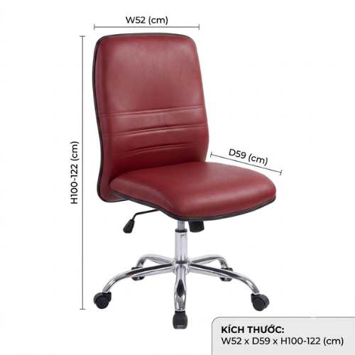 Kích thước ghế xoay văn phòng không tay vịn