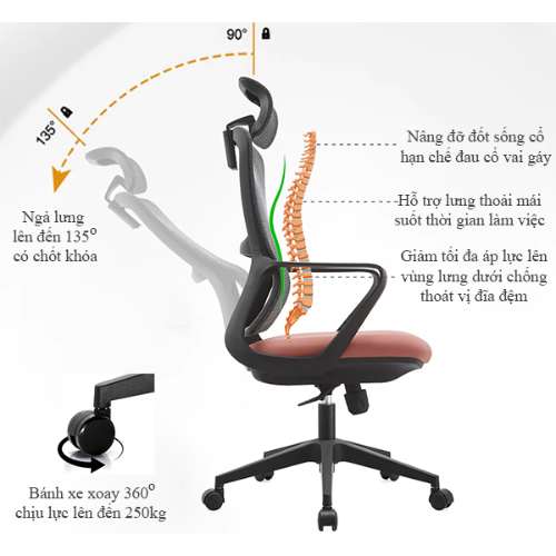 ghế công hại học KG-2504