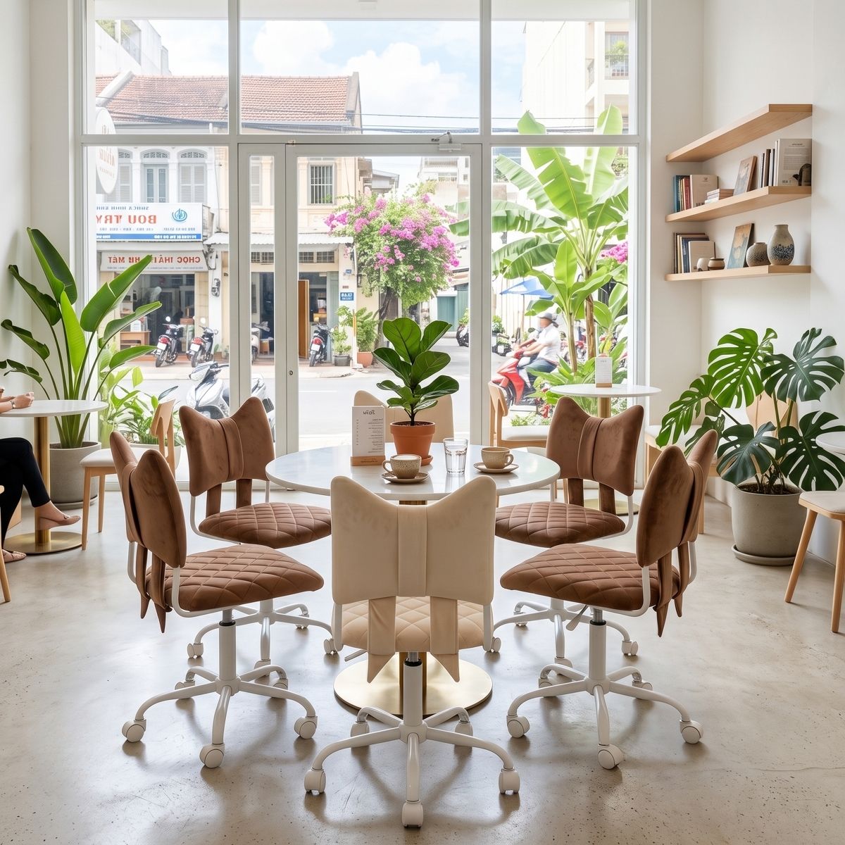 ghế xoay trang điểm nơ
