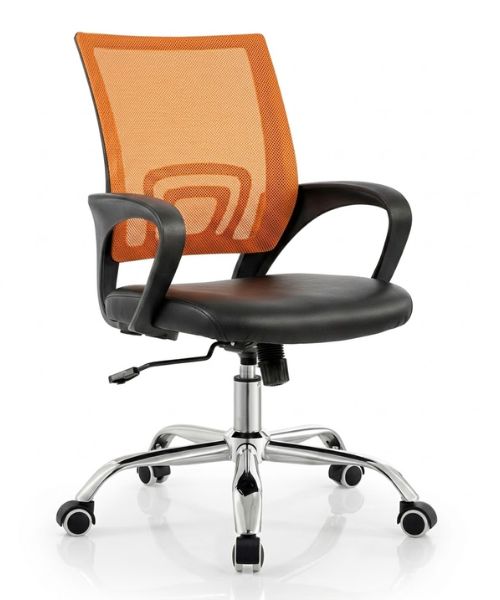 ghế lưới văn phòng nệm bọc da: KG – 528D