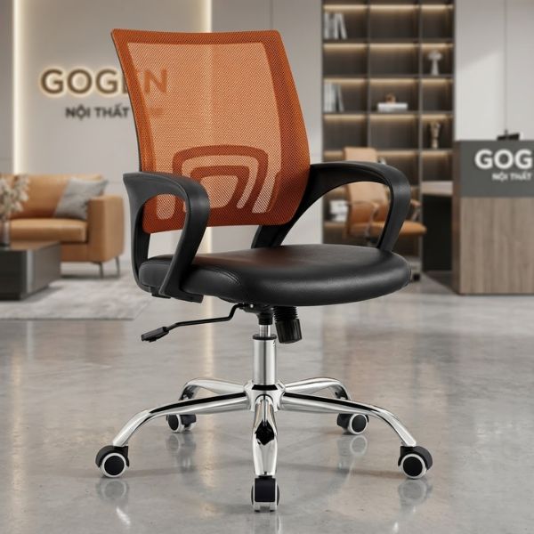Ghế Lưới Văn Phòng Nệm Da